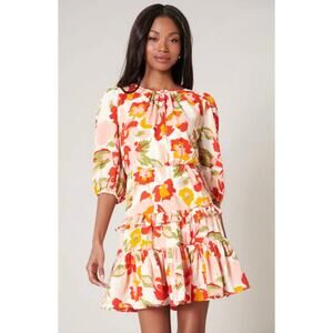 SUGARLIPS Kailua Ruffle Floral Print A-Line Dress  - Size Small - NEW w/ Tags!